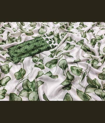 JIHANA FAB Art Silk Printed Saree With Unstitched Blouse Piece ( Multicolor )
