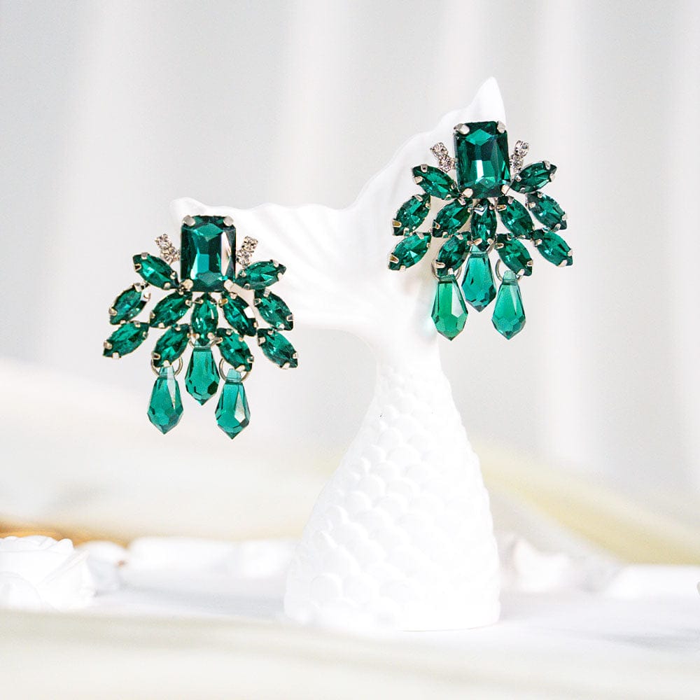 Novelty Crystal Studs-Green