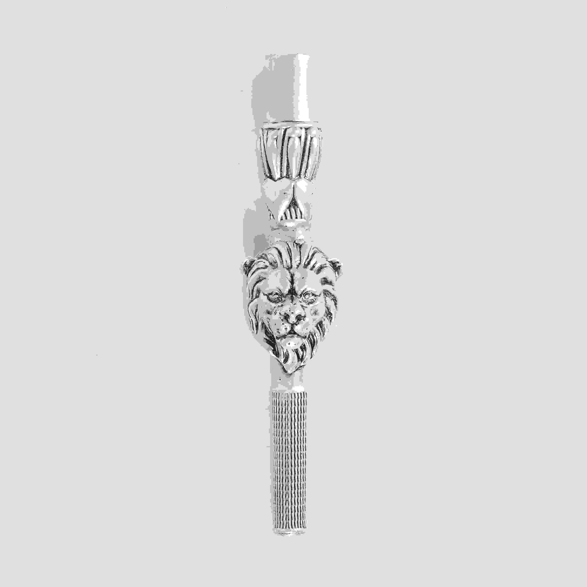 Lion Face Hookah Tip Silver Plated