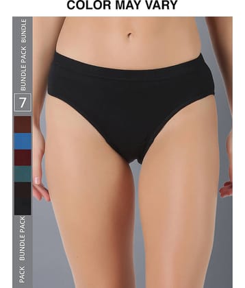 Dollar Lehar Super Combed Cotton Women's Solid Hipster Panty - Pack of 7 - (Colour May Vary)
