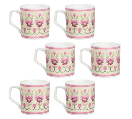 India Circus Rose Mallow Moscheutos Mug Set Of 6