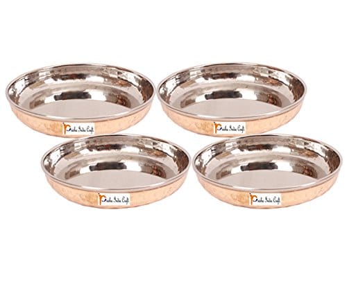 Steel Copper Dessert Plate Bowls | 150 ml | Set of 4