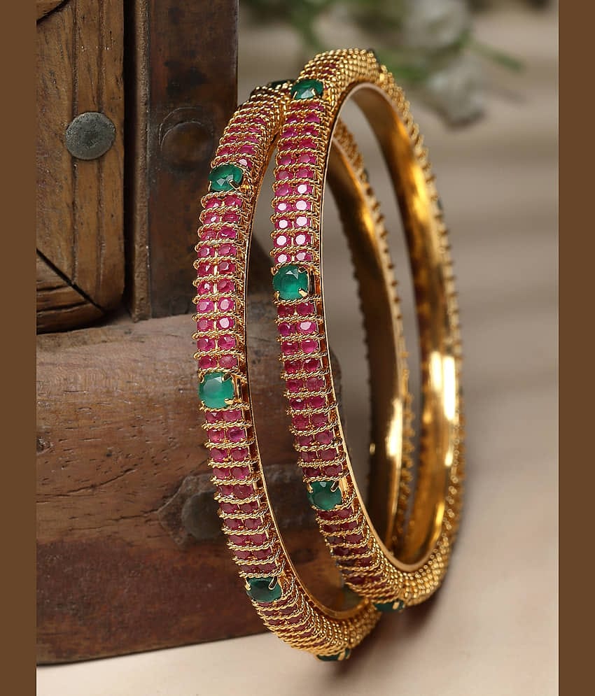 Sukkhi Red Bangle Set ( Pack of 2 )