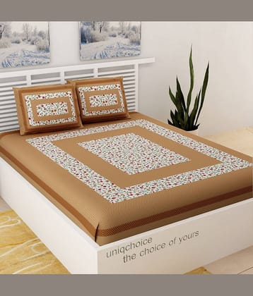 unique choice Cotton Double Bedsheet ( Brown )