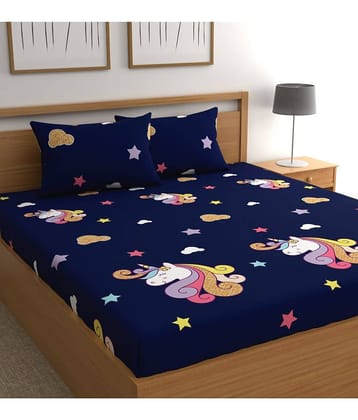 CG HOMES Microfiber 1 Double Bedsheet with 2 Pillow Covers ( Gold )