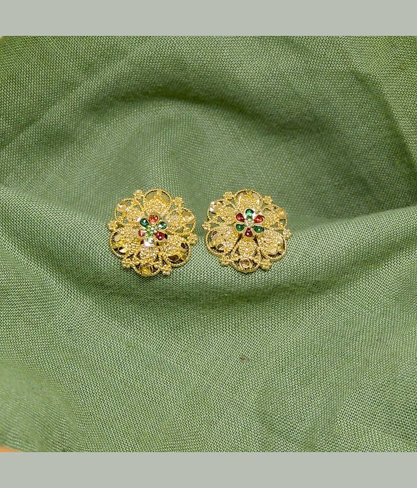 LUV FASHION Multi Color Stud Earrings ( Pack of 1 )