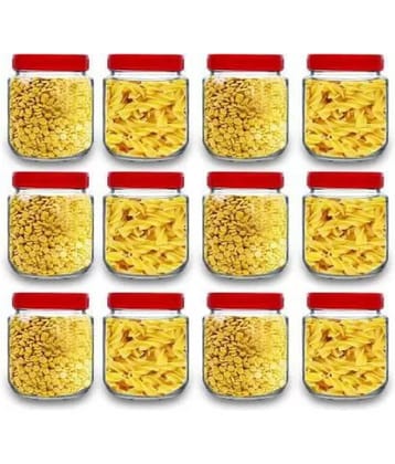 skwaion - Red Glass Spice Container ( Set of 12 ) - 400 ml
