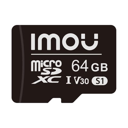 Imou S1 64GB ST2-64-S1 MicroSDXC Memory Card, Up to 95/25 MB/sec, Class 10-U1, UHS-I, Micro SD Card- Black