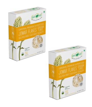 Gud2Eat Jowar Flakes | Healthy Breakfast Cereal | High Fiber Sorghum Flakes | 500g ( Pack of 2 , 250g x 2)