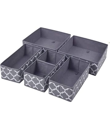 House of Quirk Foldable Cloth Storage BoxCloset Dresser Drawer Organizer Cube Basket Bins Containers Divider with Drawers for Underwear, Bras, Socks, Ties, Scarves, Set of 6