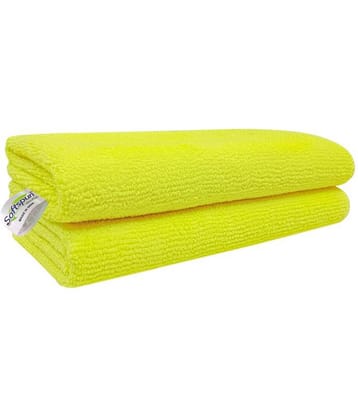 SOFTSPUN Microfiber Cleaning Cloths, 3pcs 40x40cms 340GSM Yellow! Highly Absorbent, Lint and Streak Free, Multi -Purpose Wash Cloth for Kitchen, Car, Window, Stainless Steel, Silverware.
