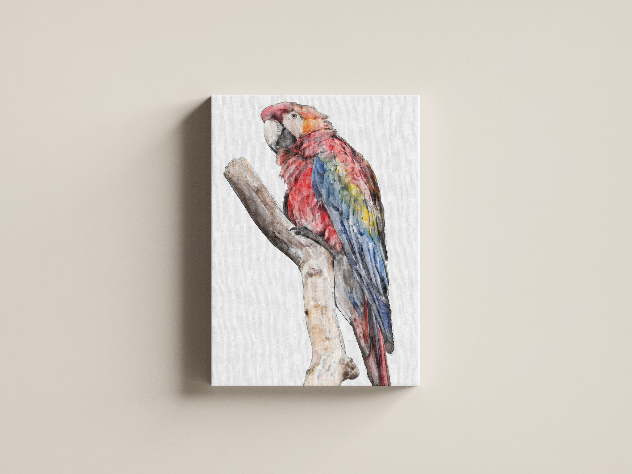 FURNISHUB Majestic Scarlet Macaw - Stunning Parrot Portrait Painting | Wall Art Painting | Home Decor Articles | Wall Painting for Living Room, Bed Room | Wall Decor Art Piece