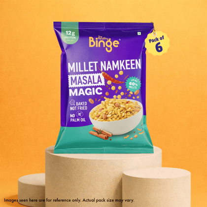 Millet Namkeen Masala Magic | Pack of 6 | Net wt 180g Millet Namkeen Masala Magic | Pack of 6 | Net wt 180g