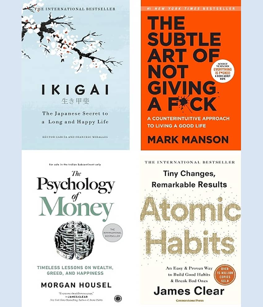 The Psychology Of Money+Ikigai+The Subtle Art Of Not Giving+Atomic Habits 4Books Best Seller