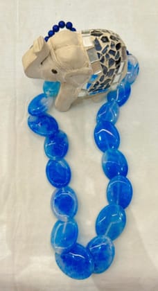 RNK Blue Oval Shape Beads Necklace Set