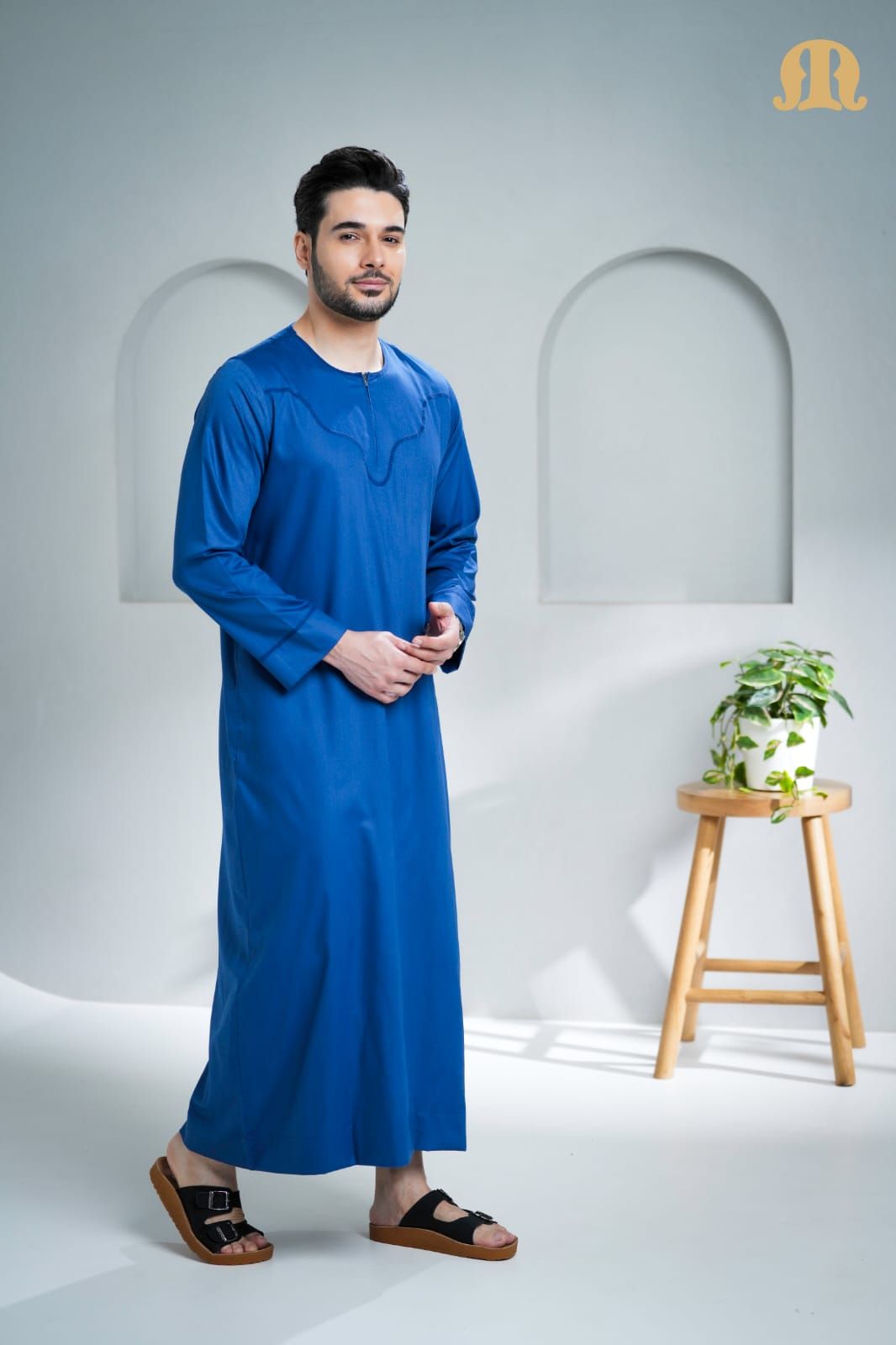 Kurvig Omani Thobe Blue For Men-S