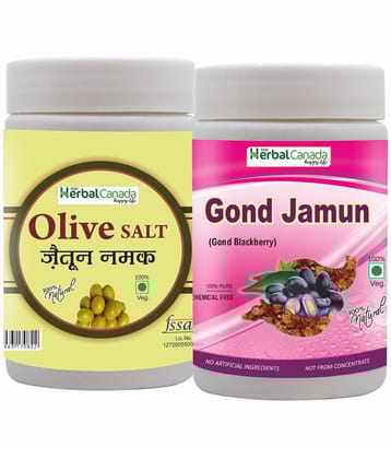 Herbal Canada Olive salt(120g) + Gond Jamun(120g) Rock Salt 240 gm Pack of 2