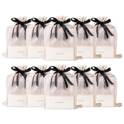 Kimirica Gift Set "Nothing But Love Duo" Potli For Family & Friends | Corporate Return Gifts For Men & Women | Romantic notes of Gardenia and Night Blooming Jasmine Shower gel, Body lotion with Loofah Inside (Pack of 10) Kimirica Gift Set "Nothing But Lo