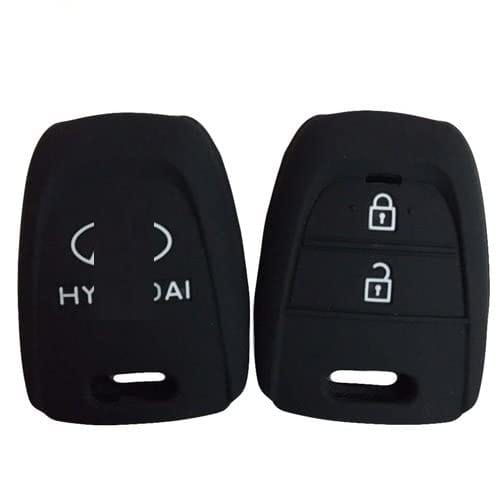 Car Silicone Rubber Key Cover/Silicone Key Guard for Hyndai Grand i.10 (Black)