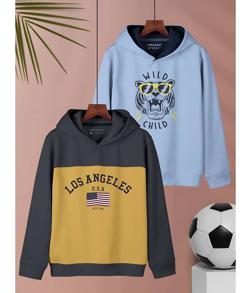 HELLCAT Pack of 2 Girls Cotton Blend Sweatshirt ( Grey )