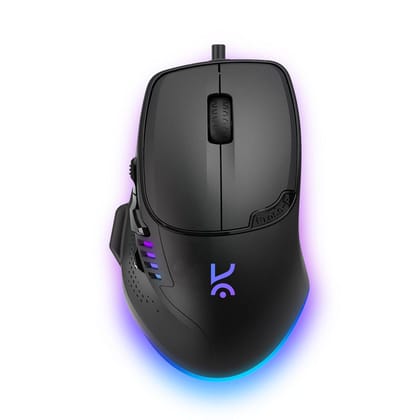 Kreo Hawk Gaming Mouse with Programmable Buttons & RGB Lighting | Top Pixart Sensor | Adjustable DPI with 1.5m Long Braided Cable and Optical Sensor | Lightweight & Durable (Hawk, Black)