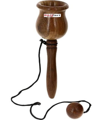 BuzyKart® Handmade Indian Toy Game Cup And Ball Kendama - Wooden Toy Game - Brain Teaser