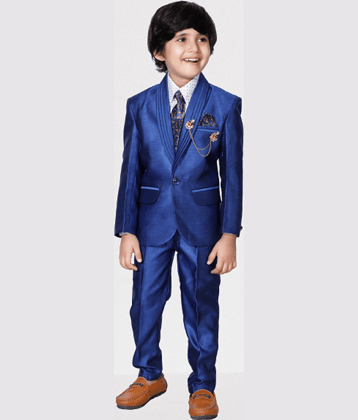 DKGF Fashion Boys Polyester Suit ( Pack of 1 , Black )