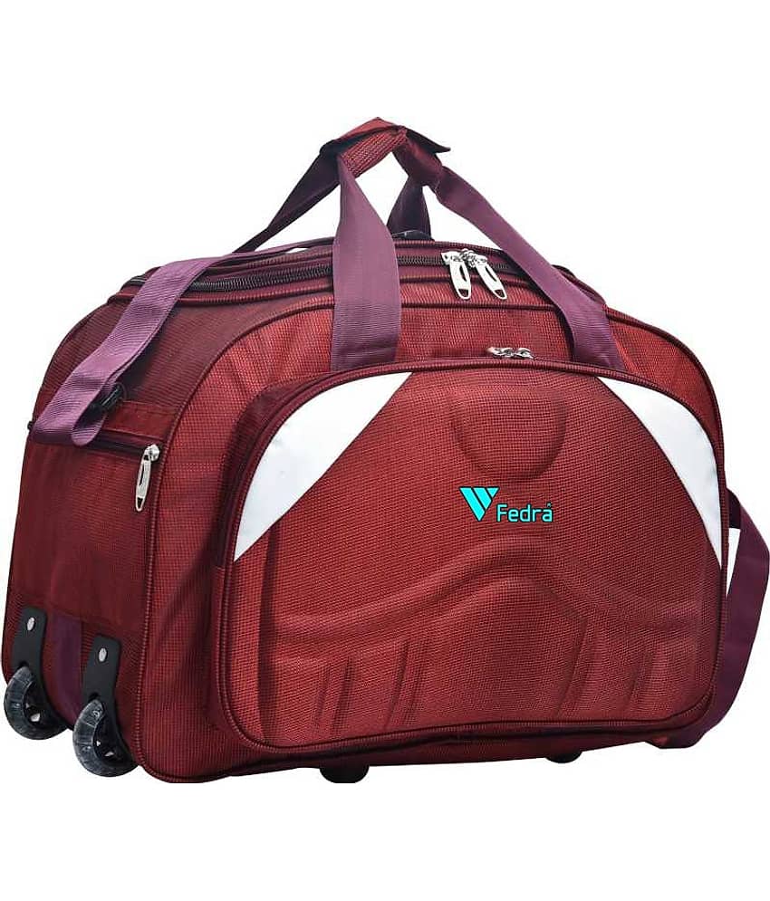 FEDRA - 40 Ltrs Red Polyester Duffle Bag