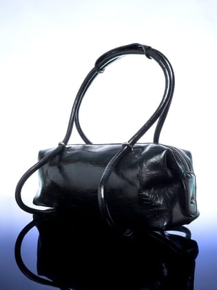 The Bowling Shoulder Bag - Onyx Black-Handbag