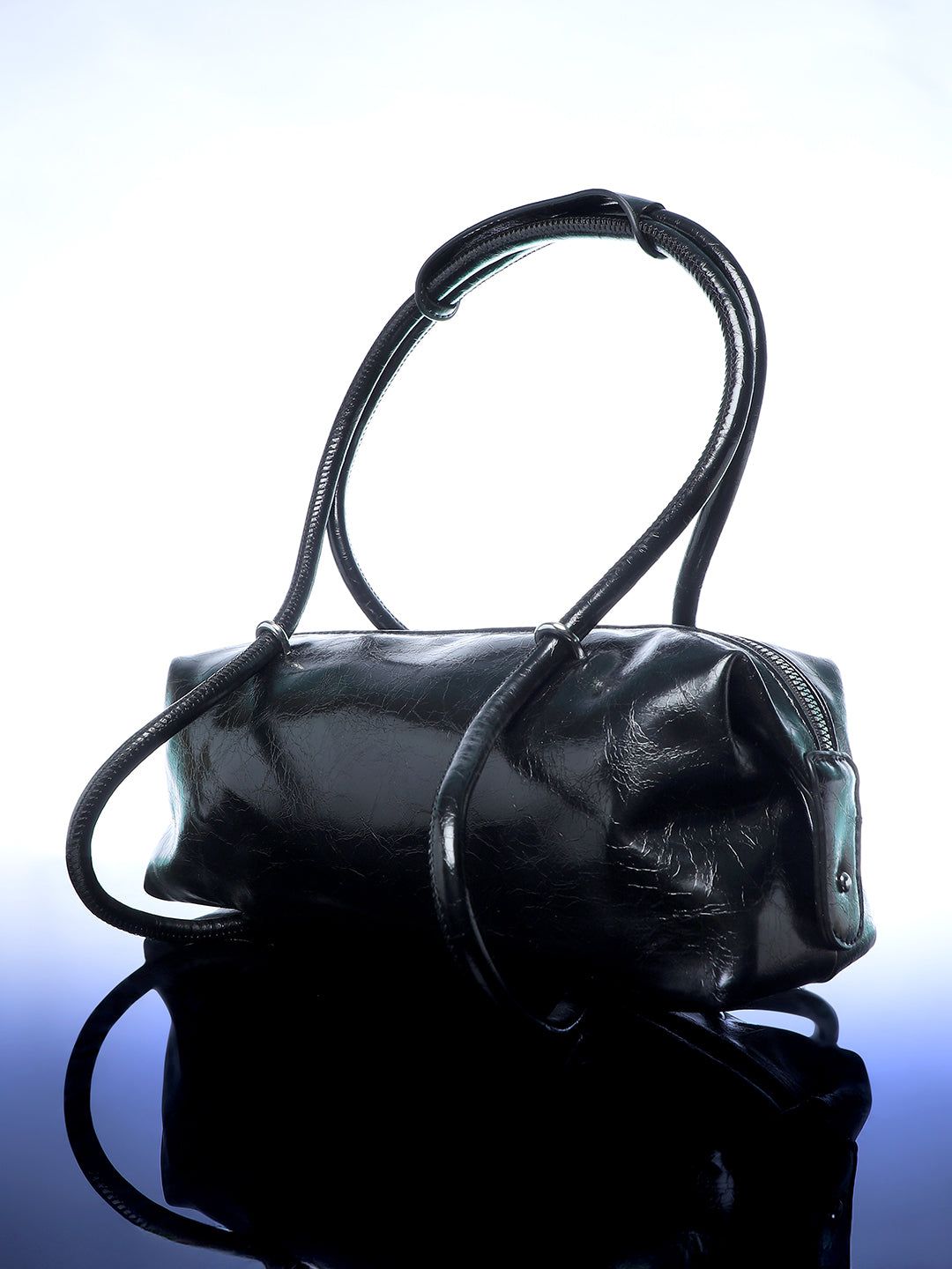 The Bowling Shoulder Bag - Onyx Black-Handbag
