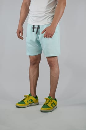 Sky Blue Solid Relaxed Fit Shorts Sky Blue S