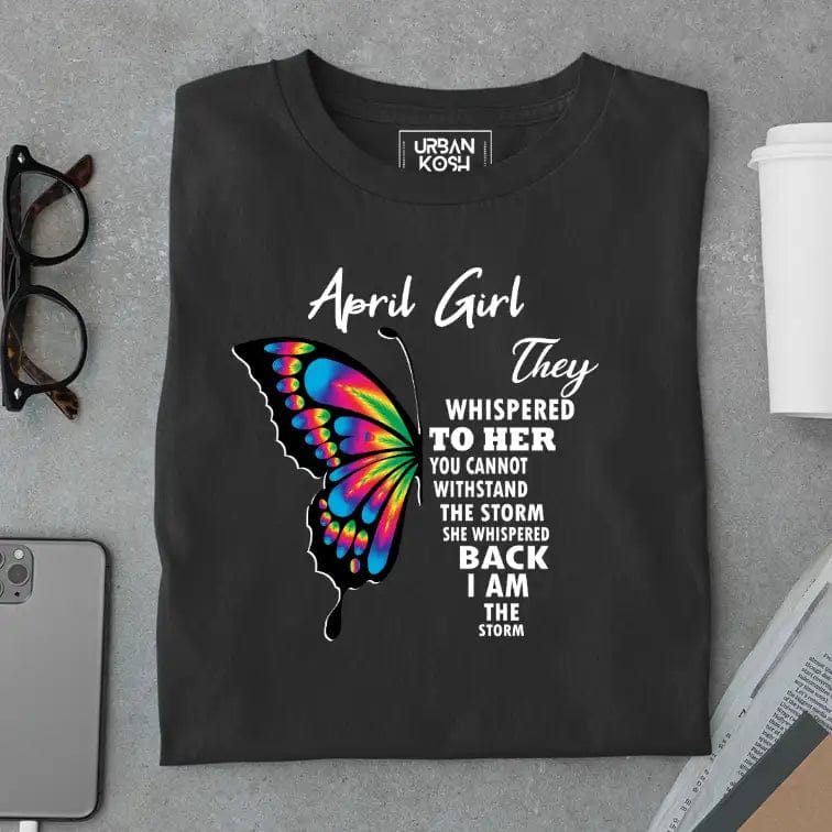 April Girl Exclusive Premium Birthday T-shirt for Women-Black / S