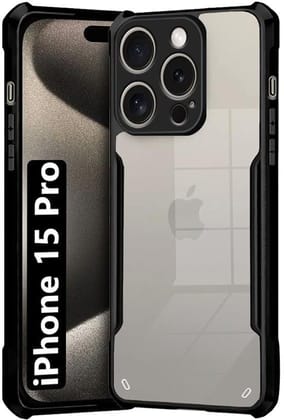 PLUGTECH Slim Shockproof Case | Matte Black Soft | Drop Protection | Precise Cutouts | Premium Mobile Cover for Apple iPhone 15 Pro
