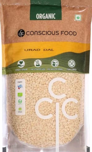 Conscious Food Split Black Gram Urad Dal 500g Organic