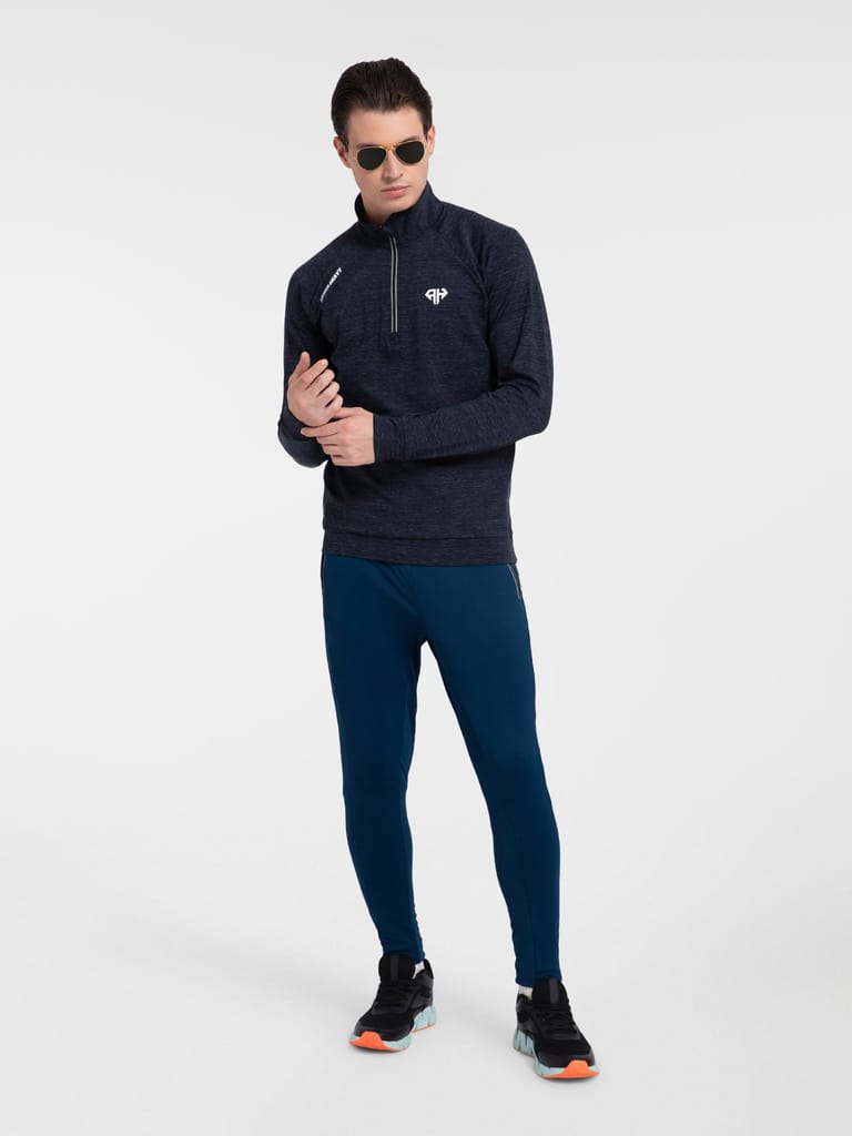 AH Quarterzip  Blue Grey Mélange