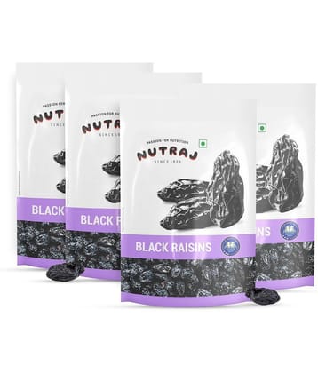 Nutraj Black Raisins 800g (200g X 4), Kali Kishmish 800g, Seedless Black Raisins