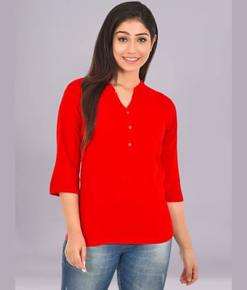 FABISHO Women's Rayon Regular Top ( Red )