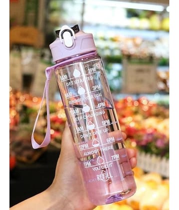 GMPex 900ml Clear Motivation Sipper Bottle (Mix Color) Assorted Plastic Sipper Water Bottle 900 mL ( Set of 1 )