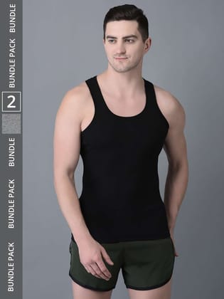 Men's Pack of 2 Solid Combed Cotton Vest