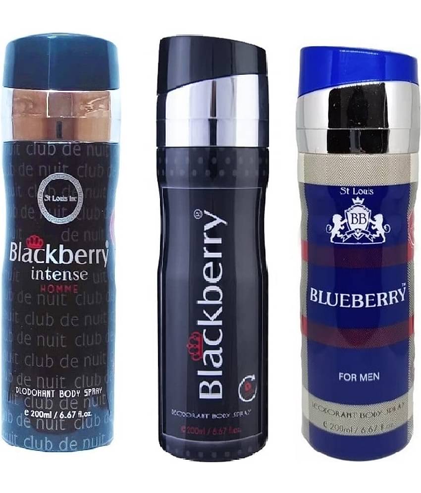 St Louis - BLACKBERRY INTENSE,BLACKBERRY, BLUEBERRY Deodorant Spray for Men,Women 600 ml ( Pack of 3 )