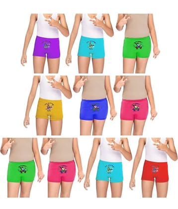 Dixcy Slimz Kiara Cotton Printed Multicolour Drawer/Bloomer/Underwear/ for Kids/Boys/Girls - Pack of 10