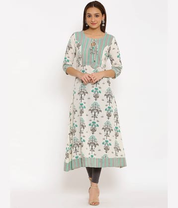 SVARCHI - Green Cotton Women's Anarkali Kurti ( Pack of 1 )