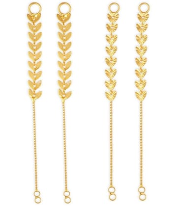 1gram gold Plated Kanchain Ear chain earcuff Ear to Ear Combo for Women & Girls - Golden