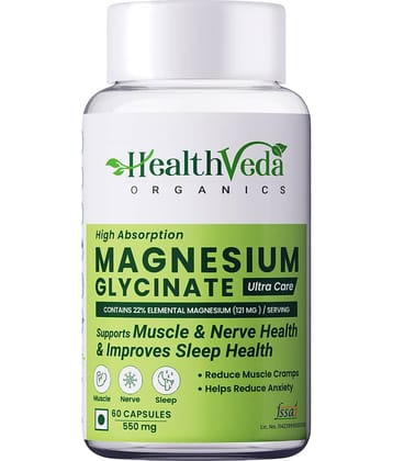 Health Veda Organics Magnesium Glycinate 60 no.s Minerals Capsule