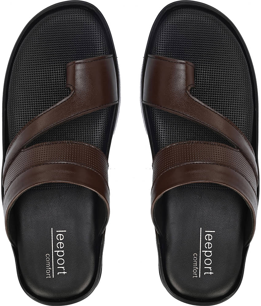Leeport - Brown Men's Leather Slipper