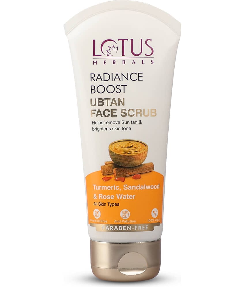 Lotus Herbals Radiance Boost Ubtan Face Scrub For Glowing Skin, Reducing Dark Spots, 100gm