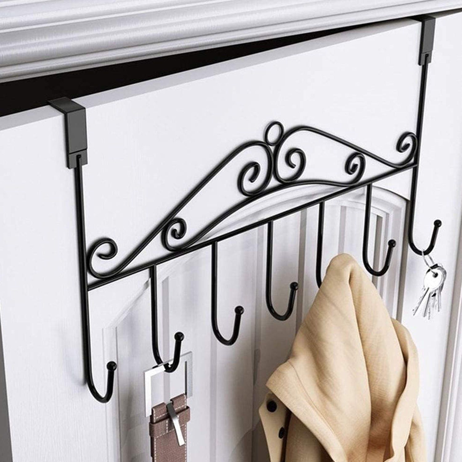 Over The Door Hanger Rack 7 Hooks Decorative Ognazier Hook (1 Pc)