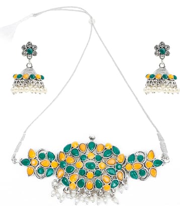 PUJVI - Multi Color Alloy Necklace Set ( Pack of 1 )