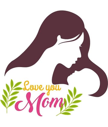 Asmi Collection Love You Mom Mothers Day Wall Sticker ( 61 x 60 cms )