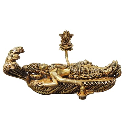 Machine-Crafted Brass Vishnu Ji with Sheshnag Idol - Fine Detailing, Height : 3 Inch (BSMAS1729 F)